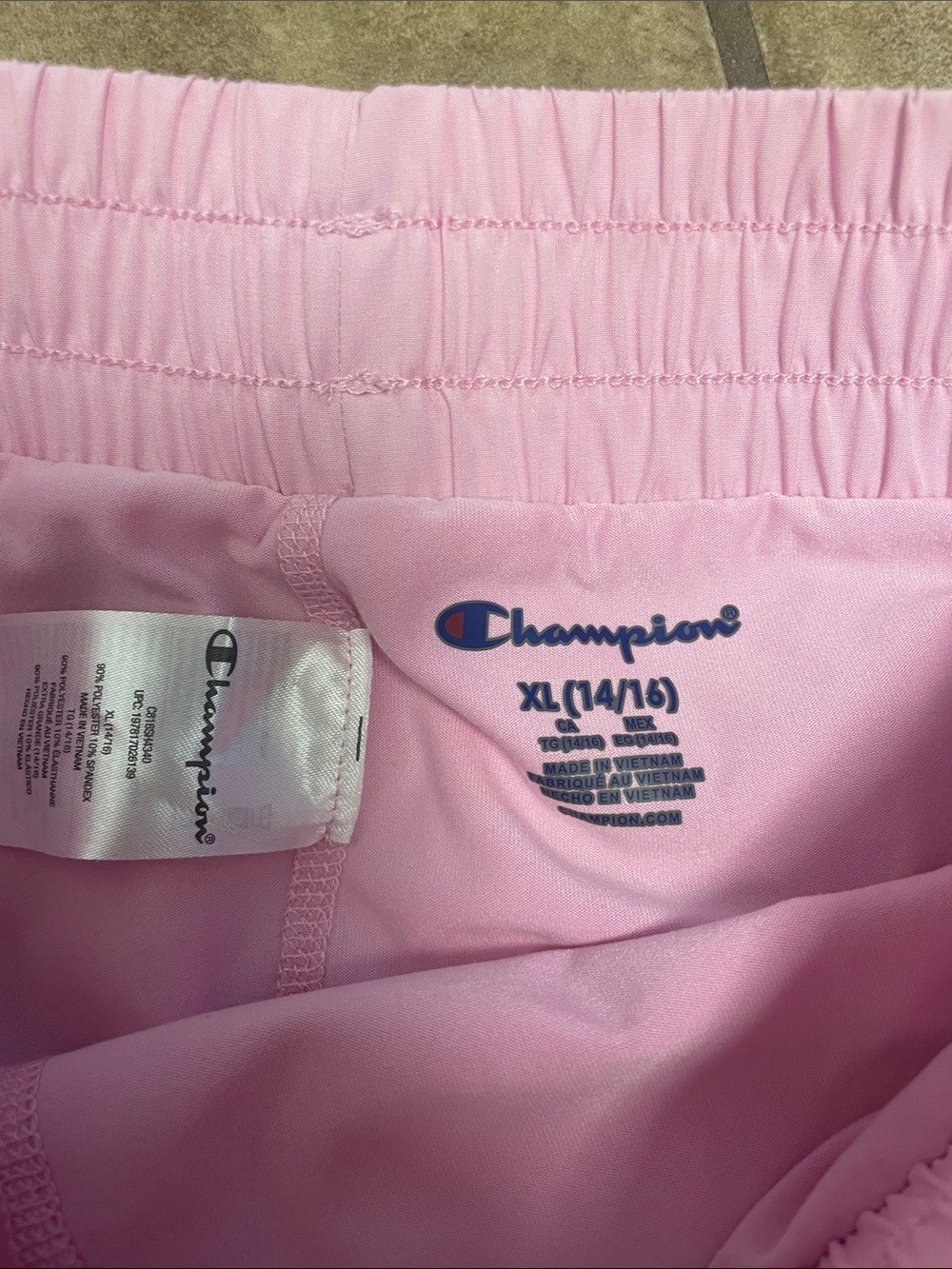 Champion Light Pink Athletic Shorts with Elastic Waist L 14/16 - Picture 3 of 3